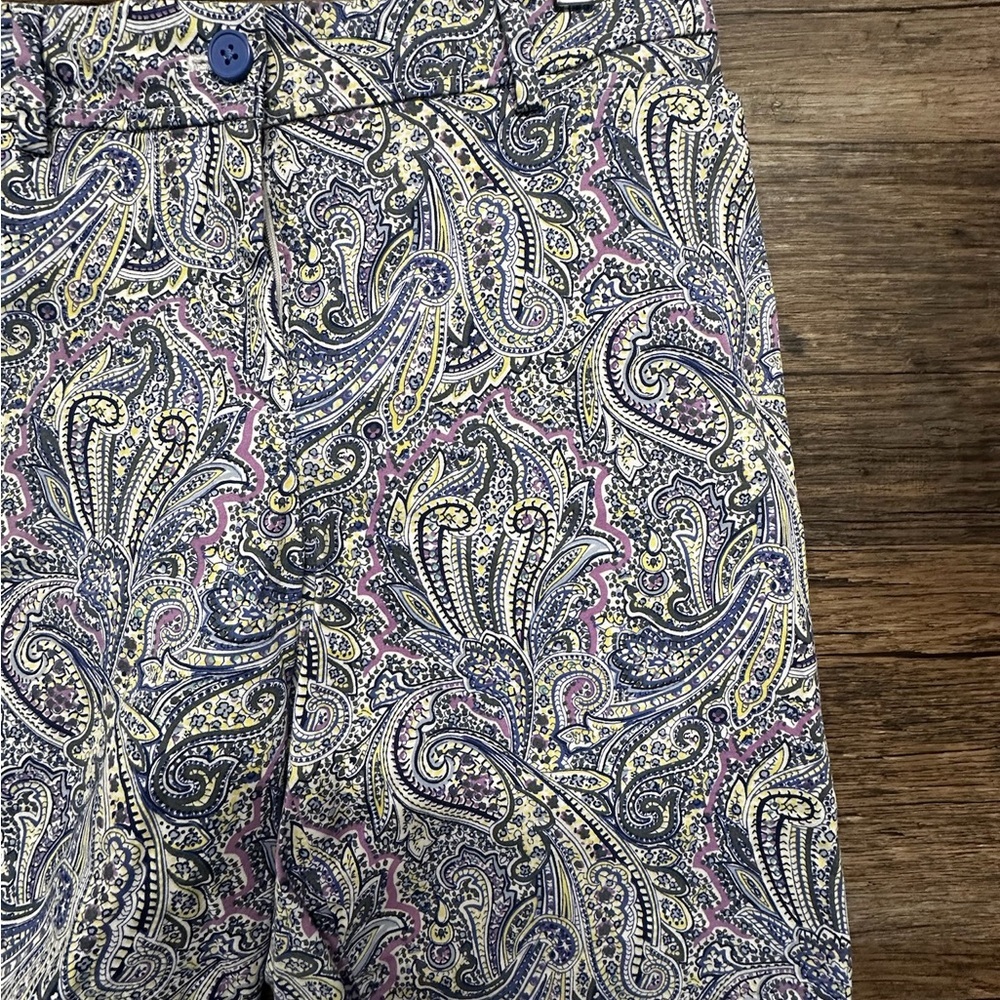 Talbots Blue and Purple Bermuda Shorts with Paisley Print - Picture 8 of 11